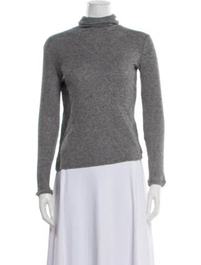 Pre-owned Loulou Studio Turtleneck Long Sleeve Top In Gray