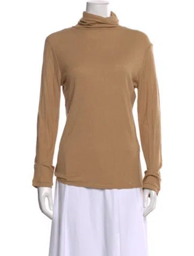 Pre-owned Loulou Studio Turtleneck Long Sleeve Top In Neutral