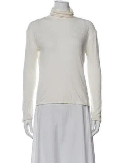 Pre-owned Loulou Studio Turtleneck Long Sleeve Top In Neutrals