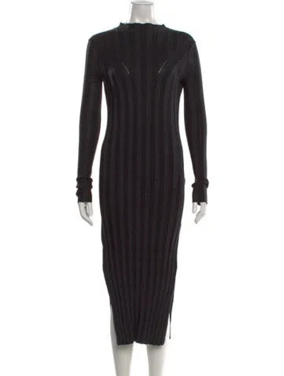 Pre-owned Loulou Studio Turtleneck Midi Length Dress In Black