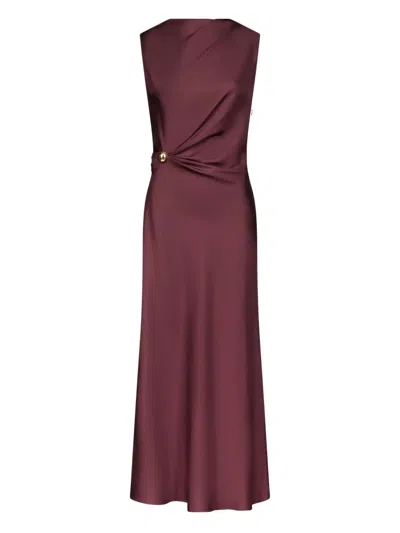 Loulou Studio Twist-detail Silk Midi Dress In Burgundy