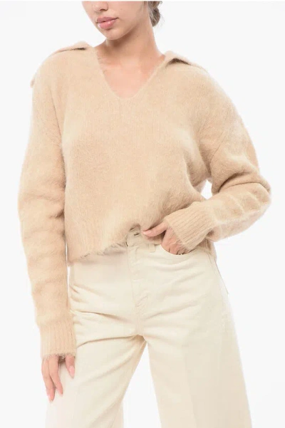 Loulou Studio U-neck Solid Color Sweater In Brown