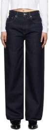 Loulou Studio Unstretched Loose Straight Jeans In Blue