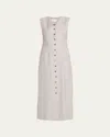 Loulou Studio Idka Wool Midi Dress In Feather Grey Melange