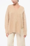 Loulou Studio V-neck Solid Color Sweater In Neutral