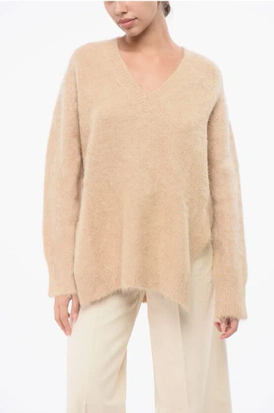 Loulou Studio V-neck Solid Color Sweater In Neutral