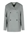 Loulou Studio V-neck Suit Jacket In Gray