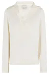 Loulou Studio V Neck Sweater In Rice Ivory