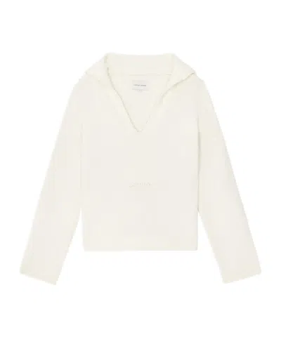 Loulou Studio V Neck Sweater In White