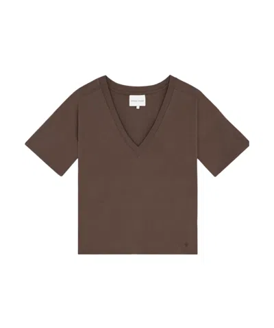 Loulou Studio V-neck T-shirt In Brown