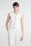 Loulou Studio Vanua Vest In White Viscose In White