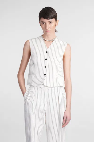 Loulou Studio Vanua Vest In White Viscose