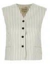 Loulou Studio Vest Adjustable Back Strap Front Pockets In White