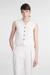 Loulou Studio Vanua Vest In White Viscose In White