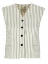 Loulou Studio Vest Adjustable Back Strap Front Pockets In White