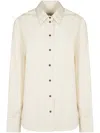 Loulou Studio Vertical Stripe Tailored Shirt In Neutral