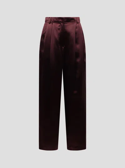 Loulou Studio Vione Wide Leg Trousers In Red