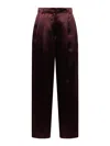 Loulou Studio Vione Wide Leg Trousers In Red