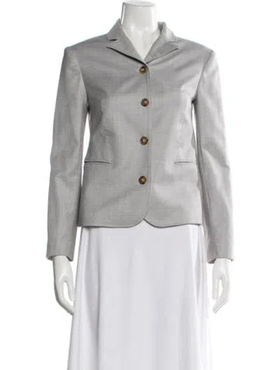 Pre-owned Loulou Studio Virgin Wool Blazer In White