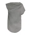 Loulou Studio Lyra Draped Sleeveless Blouse In Grey