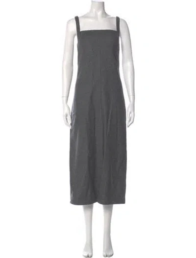 Pre-owned Loulou Studio Virgin Wool Long Dress In Gray