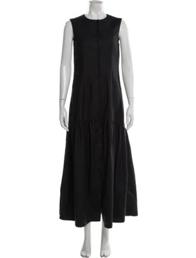 Pre-owned Loulou Studio Virgin Wool Long Dress In Gray