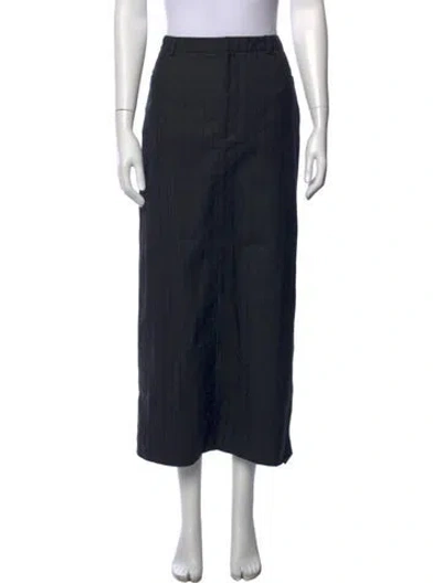 Pre-owned Loulou Studio Virgin Wool Long Skirt In Black