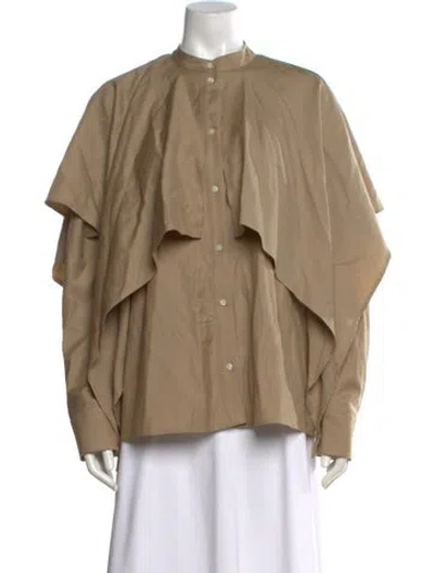 Pre-owned Loulou Studio Virgin Wool Long Sleeve Top In Neutral