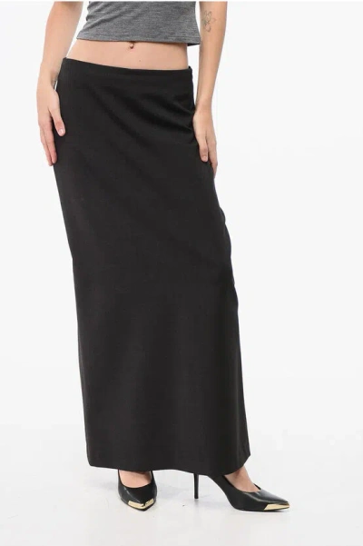 Loulou Studio Virgin Wool Longuette Skirt With Back Split