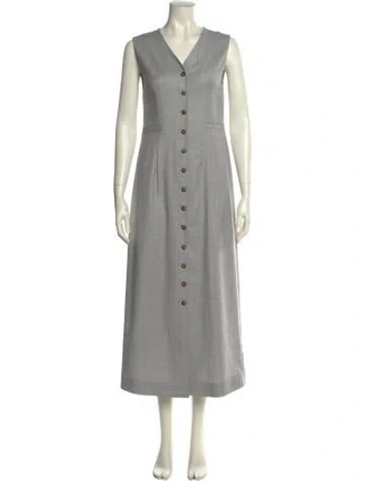 Pre-owned Loulou Studio Virgin Wool Midi Length Dress W/ Tags In Gray