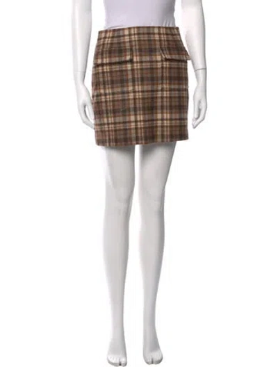 Pre-owned Loulou Studio Virgin Wool Mini Skirt In Brown