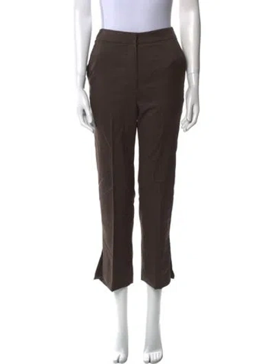 Pre-owned Loulou Studio Virgin Wool Straight Leg Pants In Brown