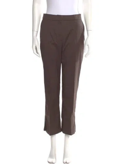 Pre-owned Loulou Studio Virgin Wool Straight Leg Pants In Brown
