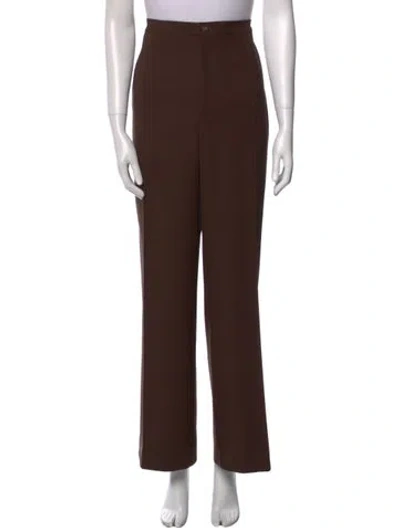 Pre-owned Loulou Studio Virgin Wool Wide Leg Pants In Brown