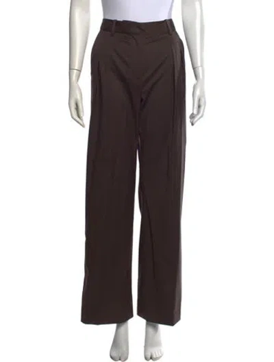 Pre-owned Loulou Studio Virgin Wool Wide Leg Pants In Brown