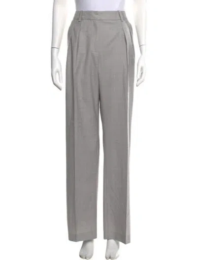 Pre-owned Loulou Studio Virgin Wool Wide Leg Pants In Gray