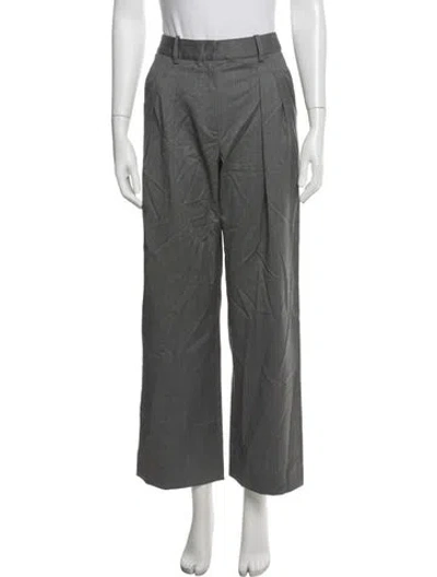 Pre-owned Loulou Studio Virgin Wool Wide Leg Pants In Grey