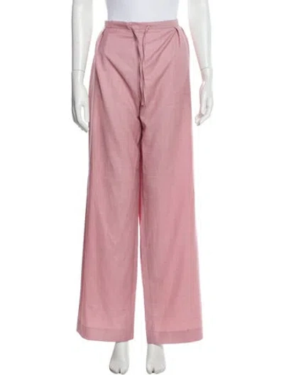 Pre-owned Loulou Studio Virgin Wool Wide Leg Pants In Pink