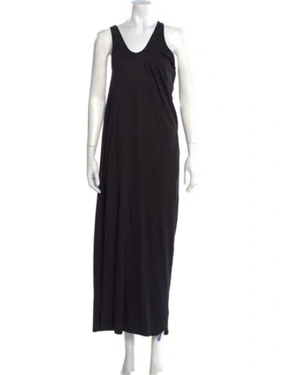 Pre-owned Loulou Studio V-neck Long Dress In Black