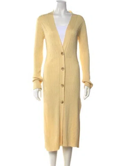 Pre-owned Loulou Studio V-neck Long Dress In Yellow