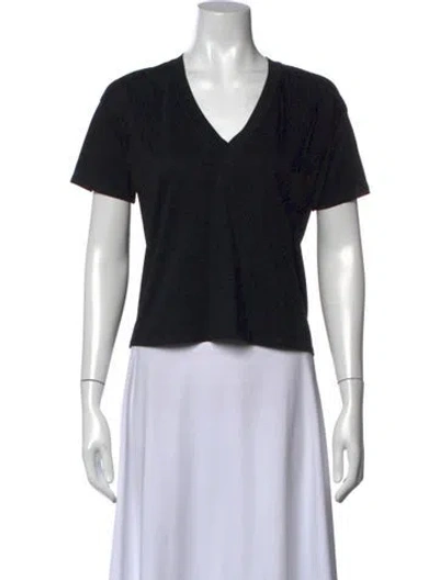Pre-owned Loulou Studio V-neck Short Sleeve T-shirt In Black