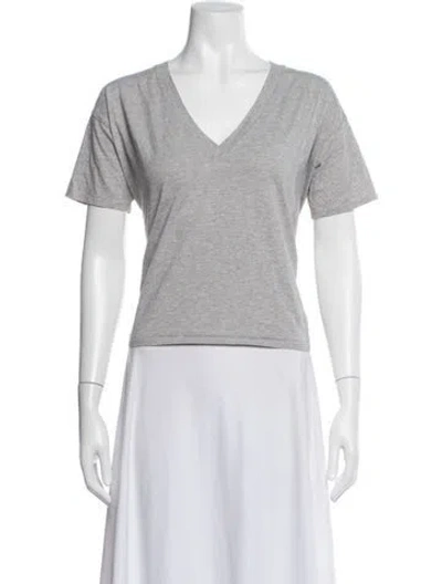 Pre-owned Loulou Studio V-neck Short Sleeve T-shirt In White
