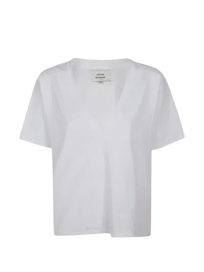 Loulou Studio V-neck Short-sleeve T-shirt In White
