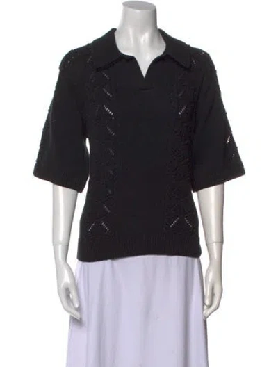 Pre-owned Loulou Studio V-neck Sweater In Black