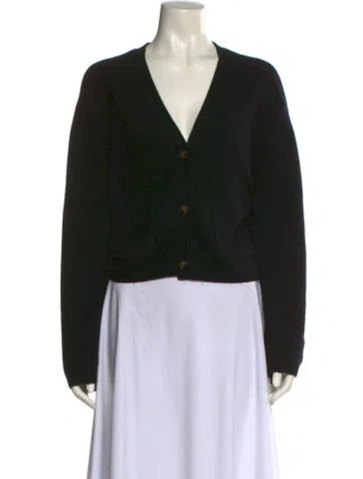 Pre-owned Loulou Studio V-neck Sweater In Black