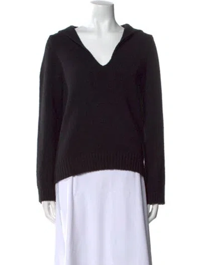 Pre-owned Loulou Studio V-neck Sweater In Black