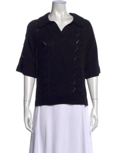 Pre-owned Loulou Studio V-neck Sweater In Black