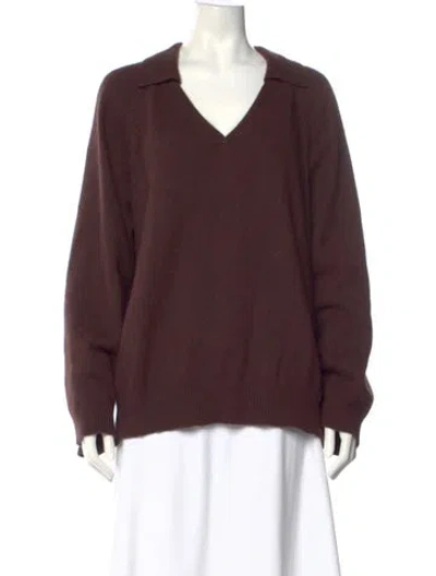 Pre-owned Loulou Studio V-neck Sweater In Brown