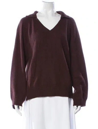 Pre-owned Loulou Studio V-neck Sweater In Brown