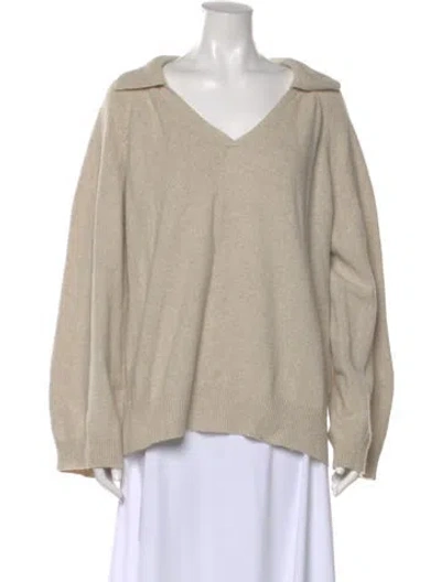 Pre-owned Loulou Studio V-neck Sweater In Gray